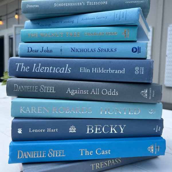 Blue Decorative Books, Book Bundle of Cool Blues, Light Blue Books, Coastal Decor Books, Beach House Books, Nautical Decor Books, Blue Decor