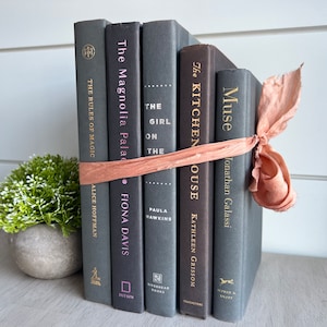 Dark Gray Decorative Books, Charcoal Gray Book Stack, Monochromatic Decorative Books, Books by Color, Earth Tone Book for Home, Gray Decor