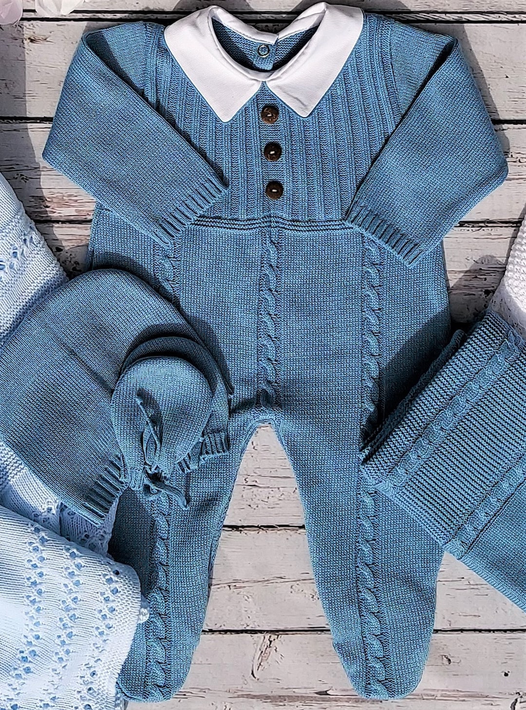 Coming Home Knitted Outfit Spanish Knit Baby Set European Etsy