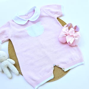 Ensemble barboteuse d&#39;été en tricot pour nouveau-né - tenue de retour à la maison nouveau-né - ensemble de retour à la maison nouveau-né - tenue de retour à la maison bébé fille tenue d&#39;été en tricot pour bébé
