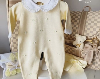 Newborn Girl Coming Home Outfit Baby Knitted Outfit Baby girl take home Spanish baby Christmas outfit baby girl newborn knitted set Florence