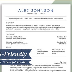 Resume Template Google Docs, Resume Template Word, ATS Friendly, ATS Resume, CV Template, Executive Resume, References, Professional, Modern