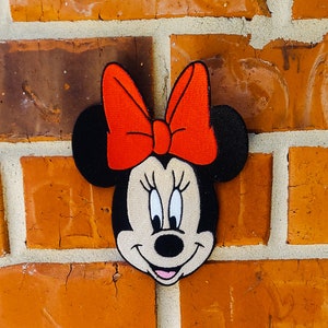 BIG Minnie Mouse 5&quot; x 6.20&quot; Disneyland Disney Parks Resorts Iron On Embroidered Patch Applique