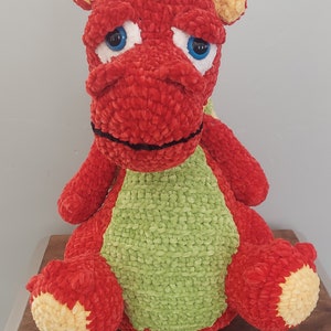 Amigurumi Dragon Large 16&quot; x 16&quot; Super Soft Chenille Yarn