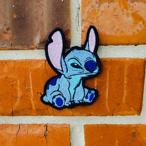 Stitch Grumpy 3.08&quot; x 3.80&quot; Lilo and Stitch Disneyland Disney Parks Resorts Iron On Embroidered Patch Applique