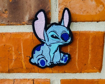 Stitch Grumpy 3.08" x 3.80" Lilo and Stitch Disneyland Disney Parks Resorts Iron On Embroidered Patch Applique