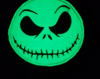 Jack Skellington Glow In The Dark 3.5&quot; x 3.5&quot; Disneyland Disney Parks Resorts Iron On Embroidered Patch Applique