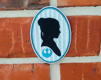 Princess Leia Silhouette 2.83" x 3.81" Star Wars Disneyland Disney Parks Resorts Iron On Embroidered Patch Applique