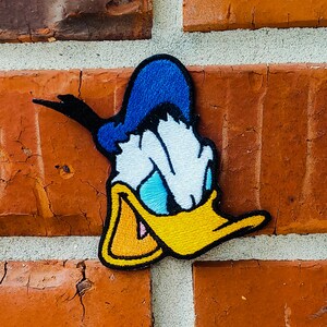 Donald Duck Angry Yelling 3.87&quot; x 3.46&quot; Disneyland Disney Parks Resorts Iron On Embroidered Patch Applique
