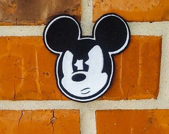 Mickey Mouse Mad 3.87" x 4" Disneyland Disney Parks Resorts Iron On Embroidered Patch Applique