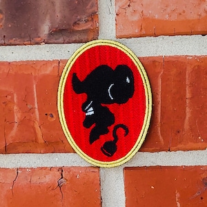 Captain Hook Silhouette 2.81&quot;x 3.68&quot; Peter Pan Disneyland Disney Parks Resorts Iron On Embroidered Patch Applique