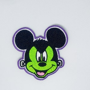 Mickey Mouse FrankenMickey 3.45&quot; x 3.47&quot; Halloween Disneyland Disney Parks Resorts Iron On Embroidered Patch Applique