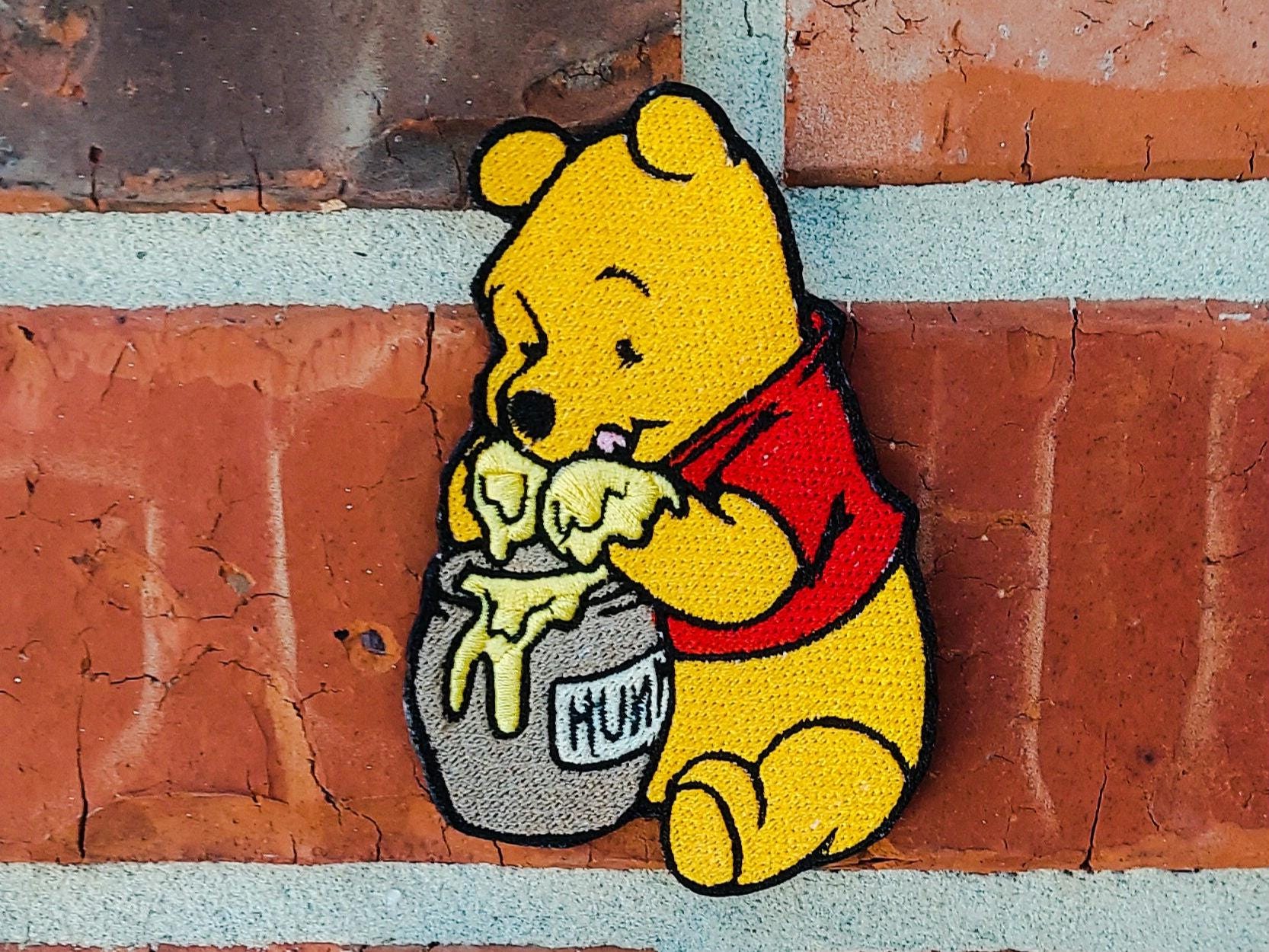 Winnie the Pooh Eating Hunny 2.50" x 3.67" Disneyland Disney Parks Resorts Iron On Embroidered Patch Applique