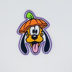 Pluto Pumpkin 2.76&quot; x 3.60&quot; Halloween Disneyland Disney Parks Resorts Iron On Embroidered Patch Applique