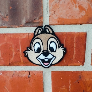 Chip 3.41" x 3.44" Chip and Dale Rescue Rangers Disneyland Disney Parks Resorts Iron On Embroidered Patch Applique