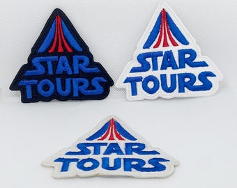 Star Tours Ride 2.94&quot; x 3.44&quot; 1986 Disneyland Disney Parks Resorts Iron On Embroidered Patch Applique