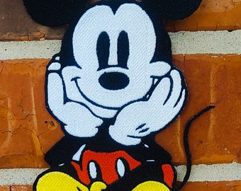 BIG 7 Inch Mickey Mouse Classic Disneyland Disney Parks Resorts Iron On Embroidered Patch Applique
