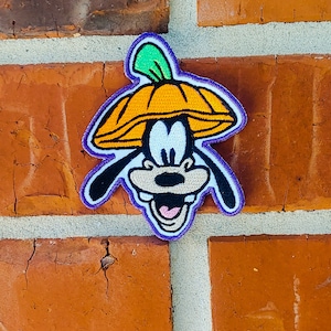 Parche bordado termoadhesivo de calabaza Goofy de 7,8 cm x 9,1 cm para Halloween, Disneyland, Disney Parks Resorts.