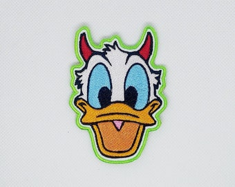 Donald Duck Devil 2.60" x 3.61" Halloween Disneyland Disney Parks Resorts Iron On Embroidered Patch Applique