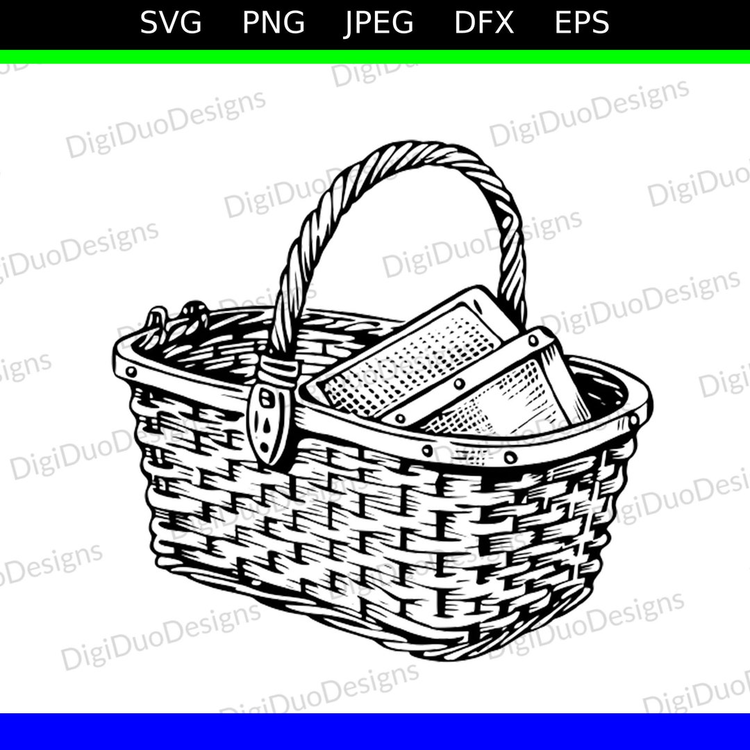 Picnic Basket SVG, Summer Design, Digital Art, Al Generated, Cricut