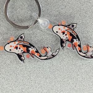 Keychain Koi Fish Accessory for Backpack keychain goldfish Japanese culture gift for koi lover present for fish lovers lucky charm acrylic