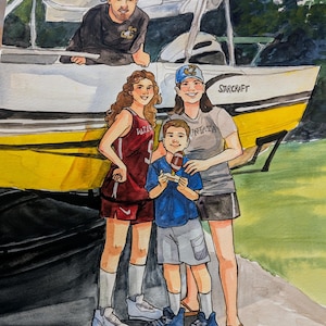 Family Portrait Anniversary Gift for Graduation memorial Painting Watercolor Family Reunion Gift for Grandparent Wall Art Housewarming Gift