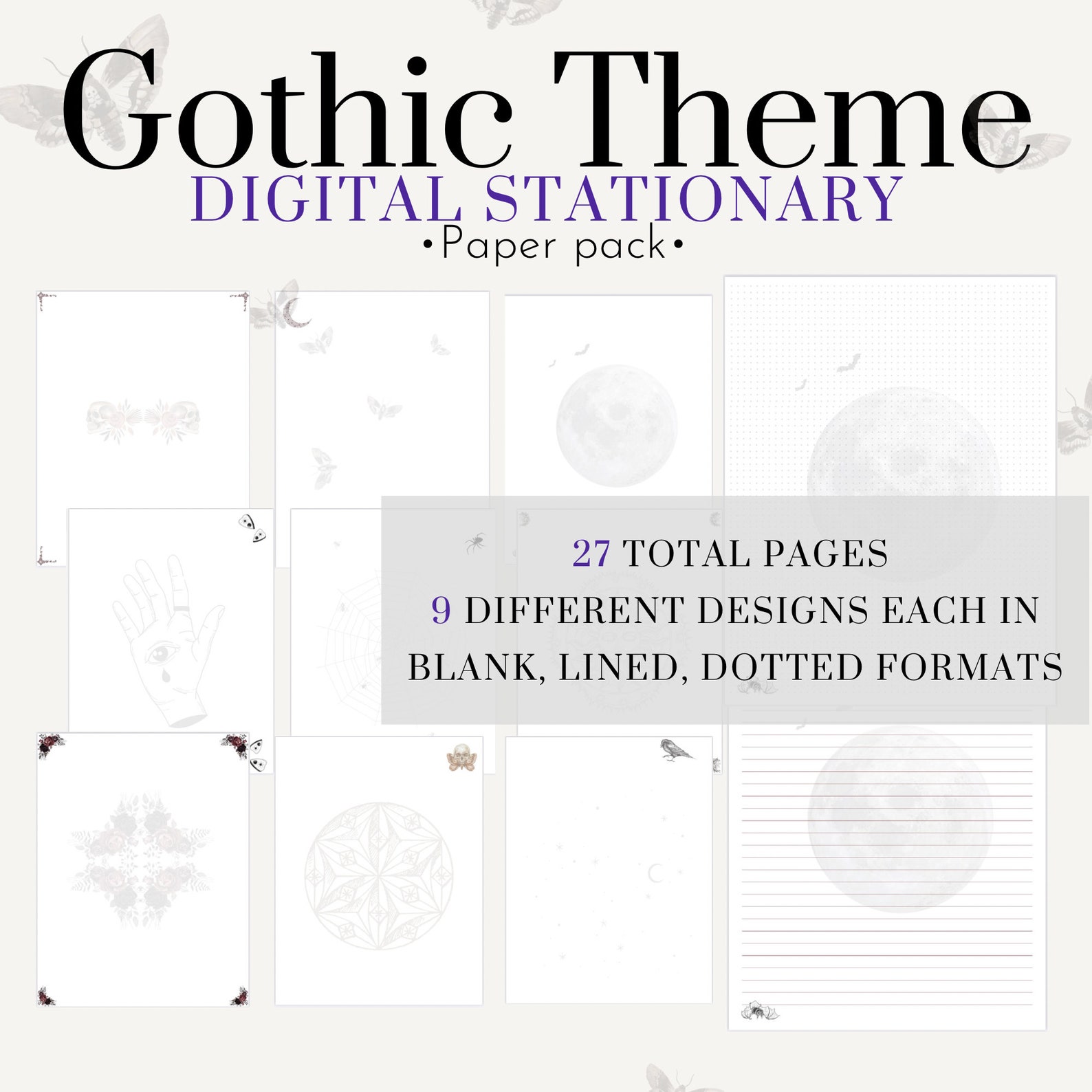 Gothic Themed Digital Paper Set for Digital and Printable - Etsy