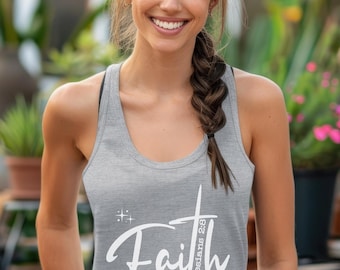 Faith Racerback Tank | Ephesians 2:8 | Activewear with a Purpose | Christian Tank Top | Christian Gift | Christmas Gift