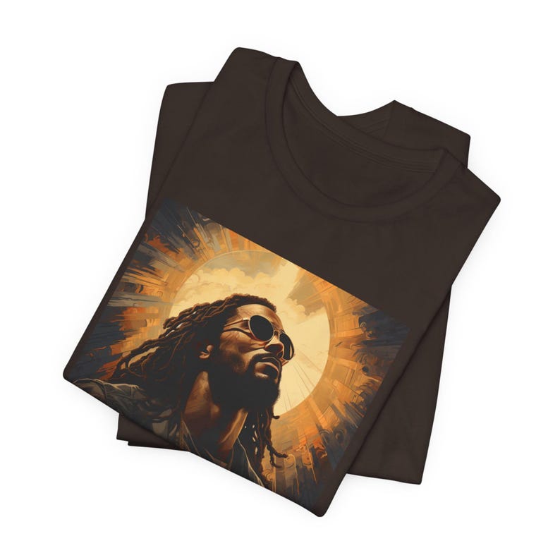 Black Jesus Graphic Tee: Christian Unisex T-Shirt Brown