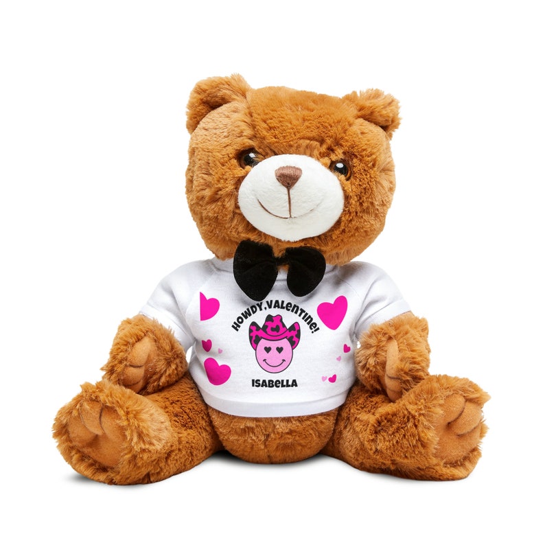 Personalized Valentines Teddy Bear With T Shirt Custom Name Teddy Bear Valentine T Etsy 