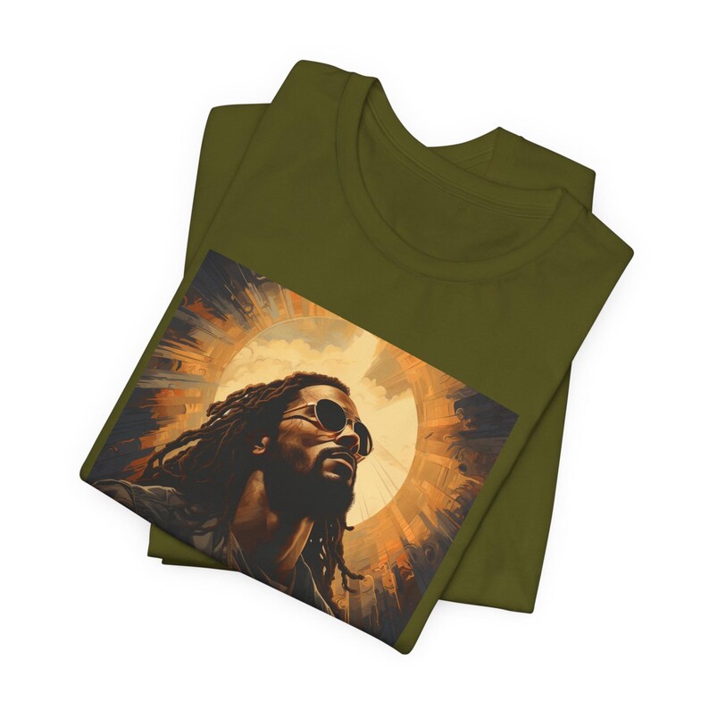 Black Jesus Graphic Tee: Christian Unisex T-Shirt Olive