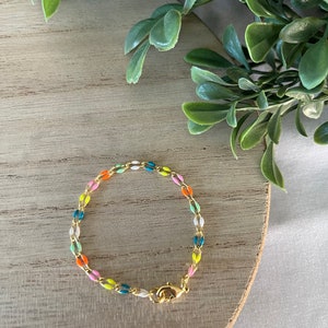 RAINBOW enamel gold or silver chain bracelet or anklet / colored chain jewelry / handmade jewelry / colored bracelet / rainbow bracelet