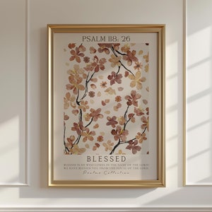 Herbst Christian Print Herbstblumen Bibel Vers Wandkunst, Psalmen Thanksgiving Dekor, Herbst Blumen Poster, digitaler Download