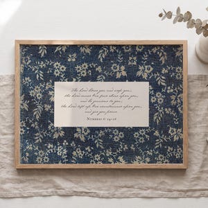 The Lord Bless You Numbers 6:24-26, Vintage Bible Verse Print Christian Cottagecore Home Decor (Digital Download)