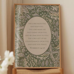 The Lord Bless You Christian Wall Art, Numbers 6, Benediction Sign, Vintage Bible Verse Print, Digital Download