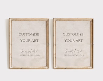 SET OF 2, Custom Christian Wall Art Printables, Customisable Bible Verse, Personalised Scripture Art,  Scriptful Art, Digital Download Only