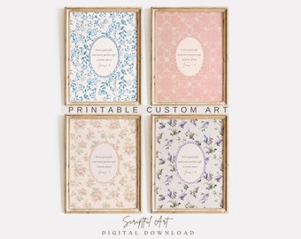 Custom Quote Christian Wall Art Cottagecore Scripture Favorite Sayings, Coquette Nursery Decor, Personalised Bible Verse Digital Download