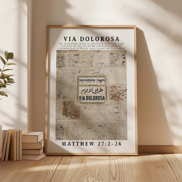 Via Dolorosa Print, Jerusalem Israel, Where Jesus Carried His Cross Digital Download, The Way of the Cross, Gospel of Matthew 27