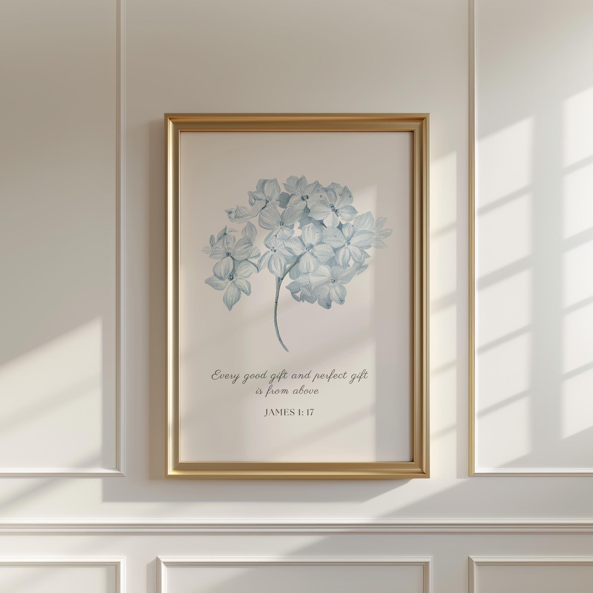 Christian Scripture Art Prints Blue Bible Gallery SET OF 6 (digital ...