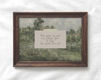 Christliche Hymne Wandkunst How Great Thou Art, Vintage Wiese Druck, religiöser Glaube Dekor (digitaler Download)
