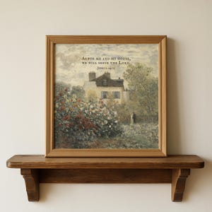 Was mich und mein Haus betrifft, Joshua 24:15, Vintage Bibelvers quadratischer Druck (Digitaler Download)