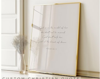 Neutral Custom Quote, Subtle Christian Verse, Personalised Scripture, Typography Bible Verse, Customised Christian Wall Art Digital Download