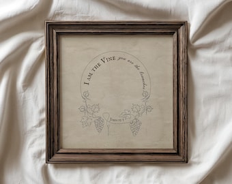 I am the Vine, John 15:5 - Christian Wall Art Square Print Digital Download