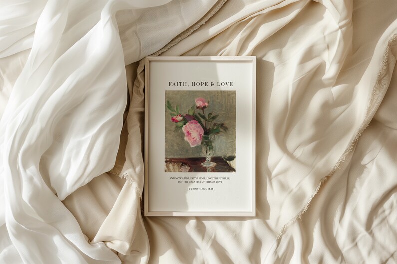 Girls Room Decor Christian Gallery Wall, Set of 6, Feminine Vintage