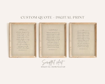 カスタム聖句デジタルダウンロード、パーソナライズされたミニマルな聖句プリント、カスタマイズされた引用句、印刷可能なウォールアート