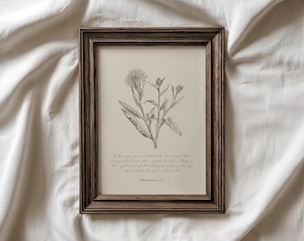 中立的なキリスト教の壁掛けアート、ミニマリスト聖書の一節プリント、コロサイ人への手紙3章1-2節、デジタルダウンロード