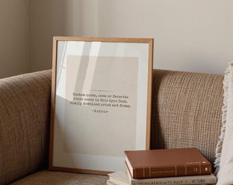 Custom Bible Verse Typewriter Font Digital Download, Personalized Scripture Customizable Printable Wall Art