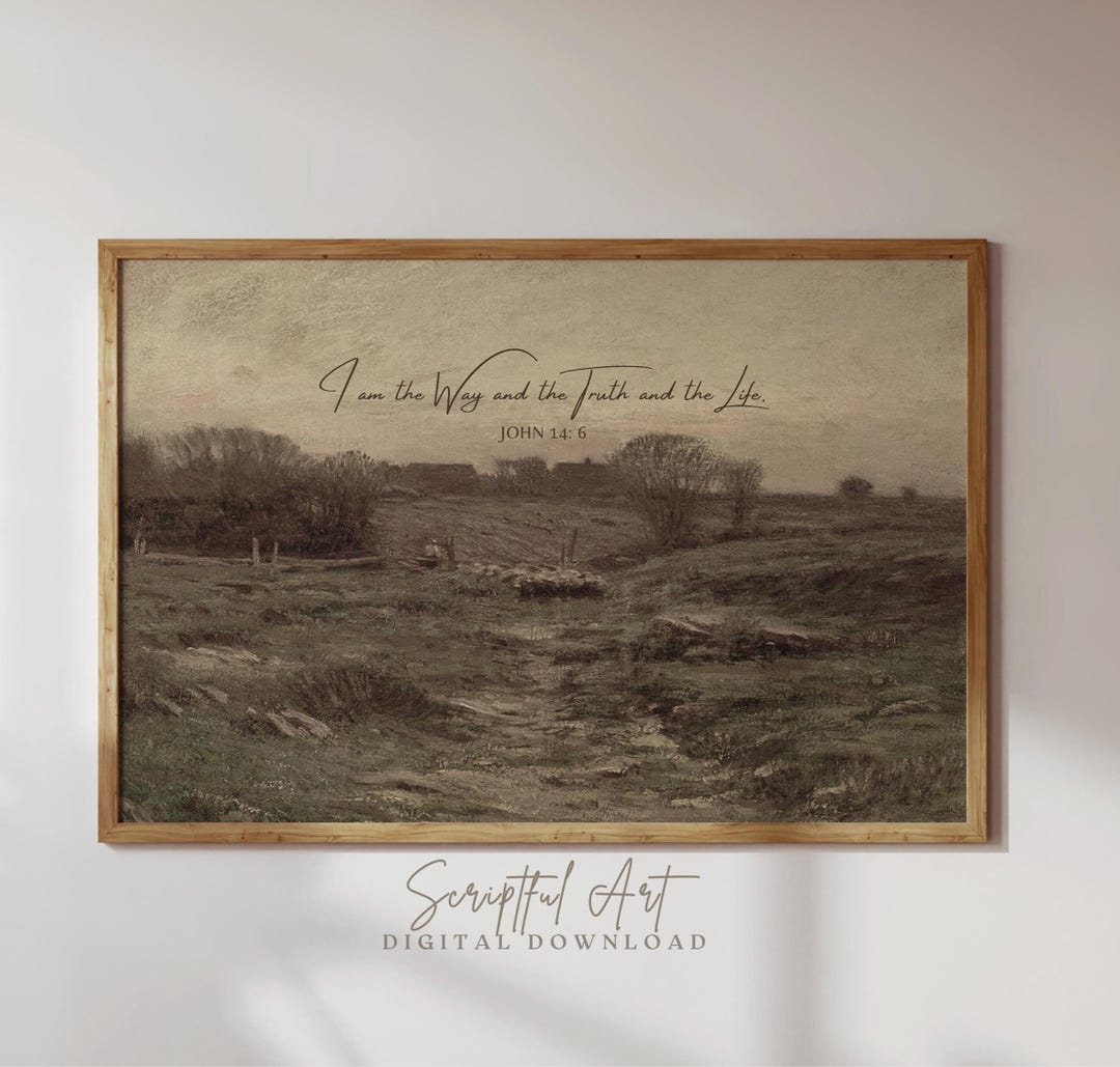 Rustic Scripture Paintings Rustic Christian Landscape Print: Bible Verse Wall Art (digital ...