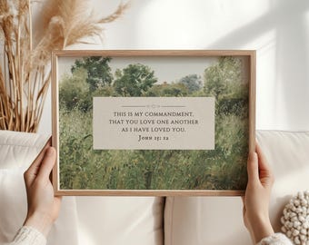 Christliche Wandkunst Johannes 15:12 Bibel Vers Druck (Digitaler Download)