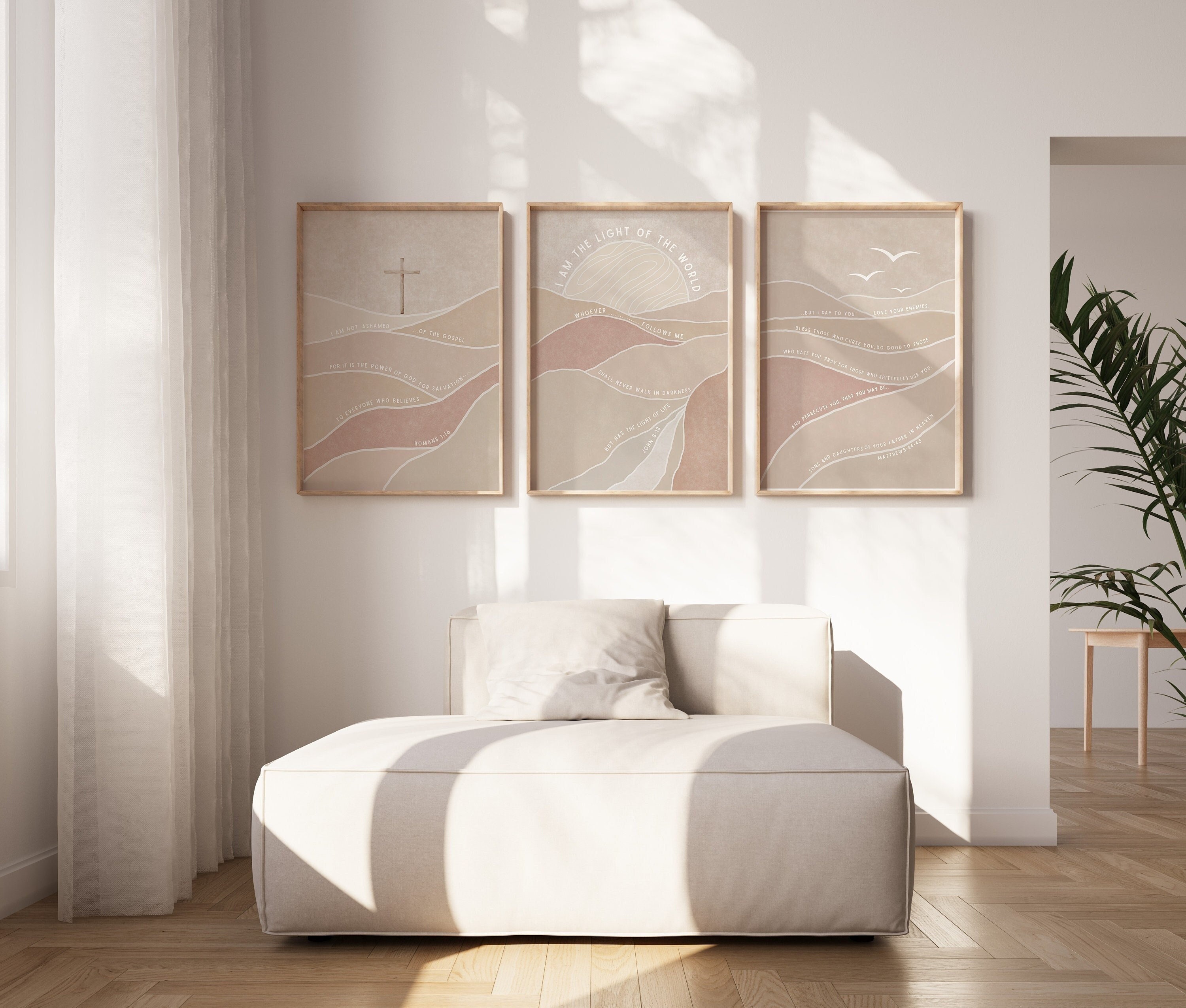 Modern Christian Wall Art Set of 3, Gospel Posters, Jesus Art Bible ...